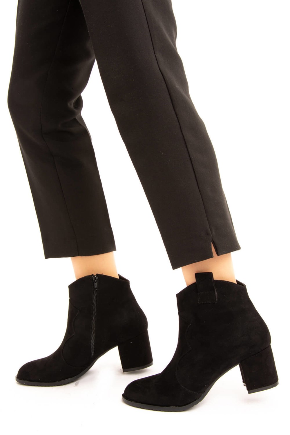 Fox Shoes Siyah Süet Kadın Bot E737022402