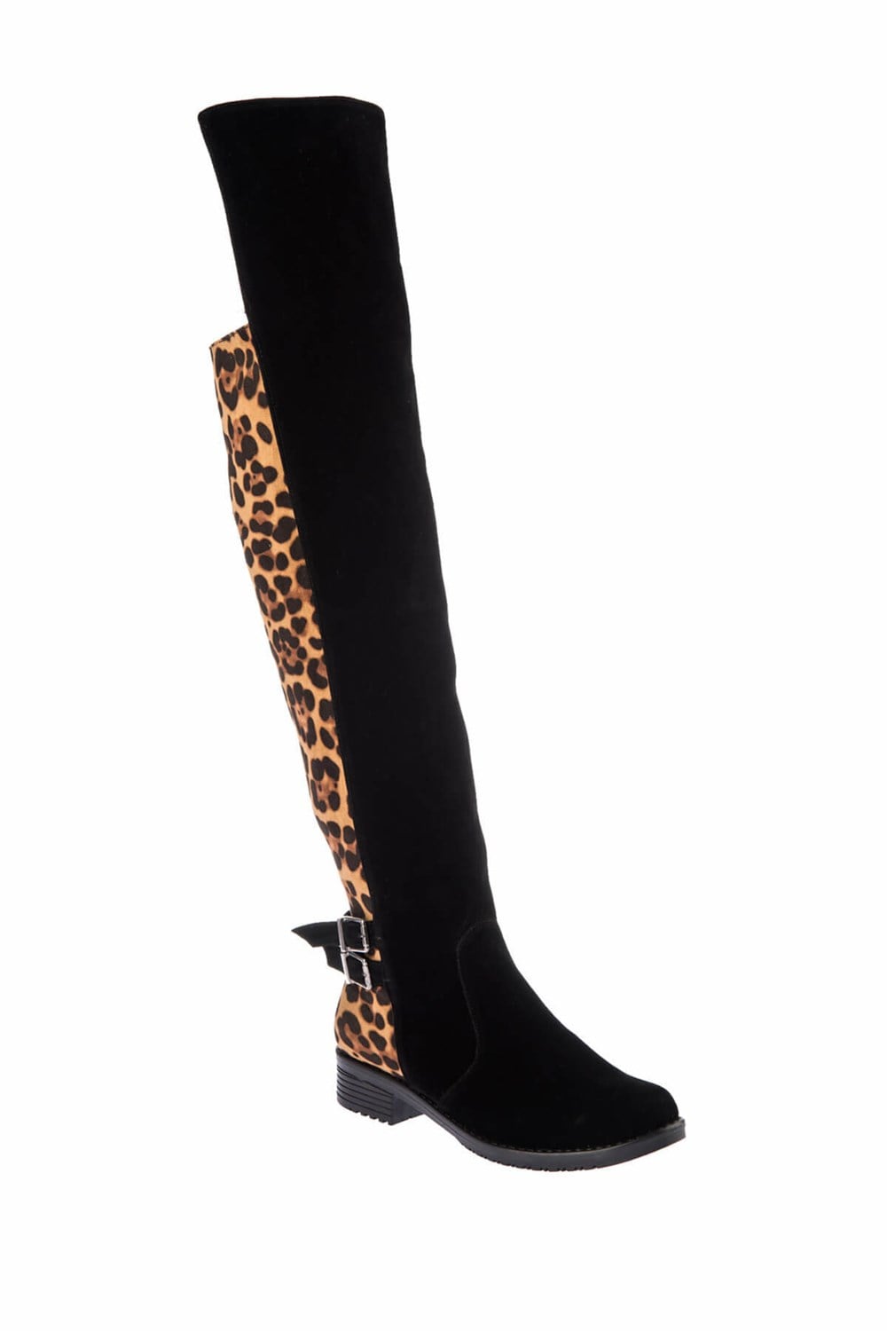 Siyah/Leopar Kadın Çizme E726560002