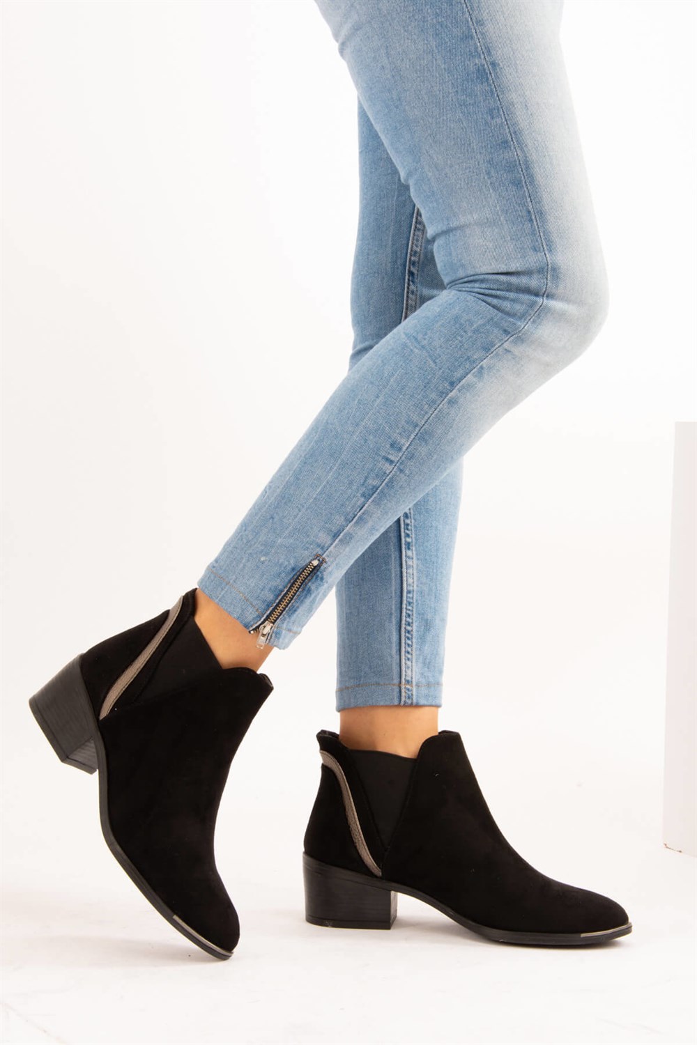 Fox Shoes Siyah/Platin Kadın Bot E518875502