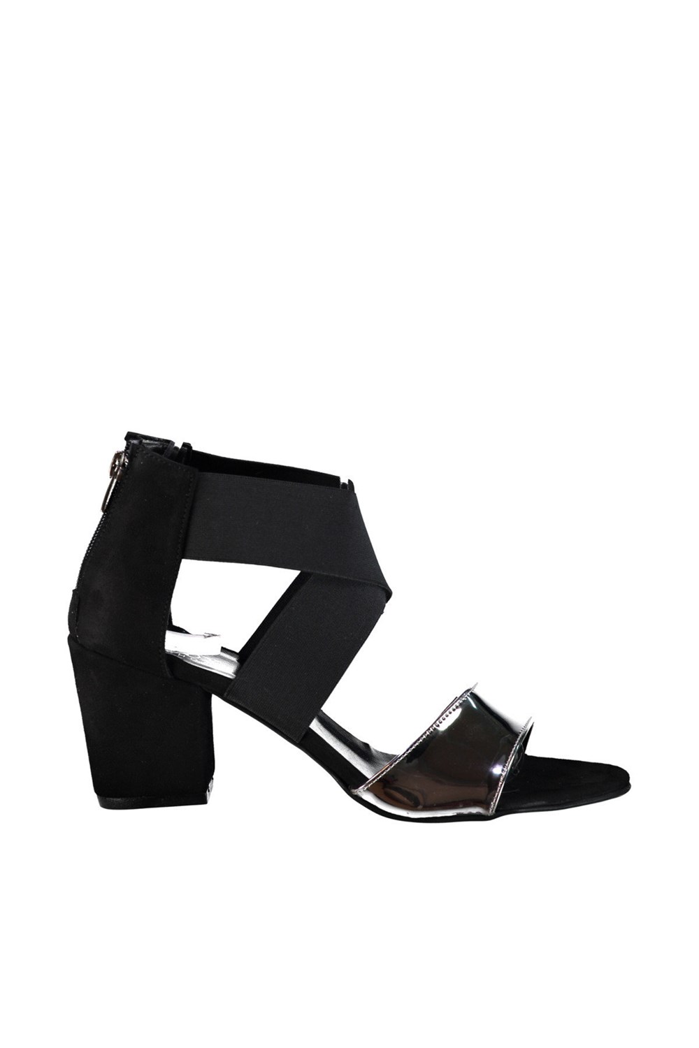 Fox Shoes Siyah/Platin Kadın Topuklu Ayakkabı D940000302