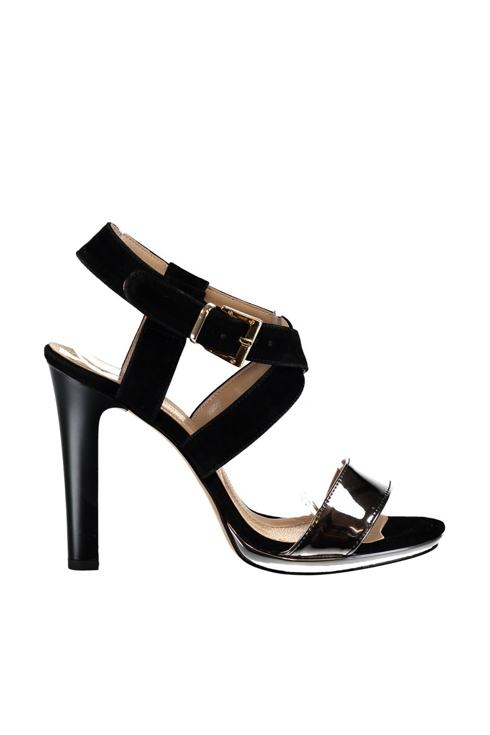 Fox Shoes Siyah/Platin Kadın Topuklu Ayakkabı B384200902