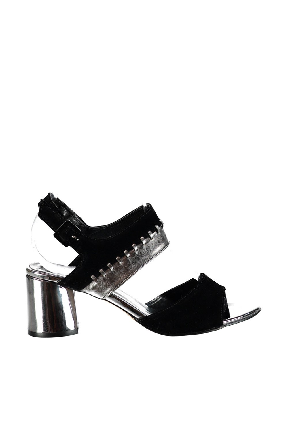 Fox Shoes Siyah/Platin Kadın Topuklu Ayakkabı D404132202