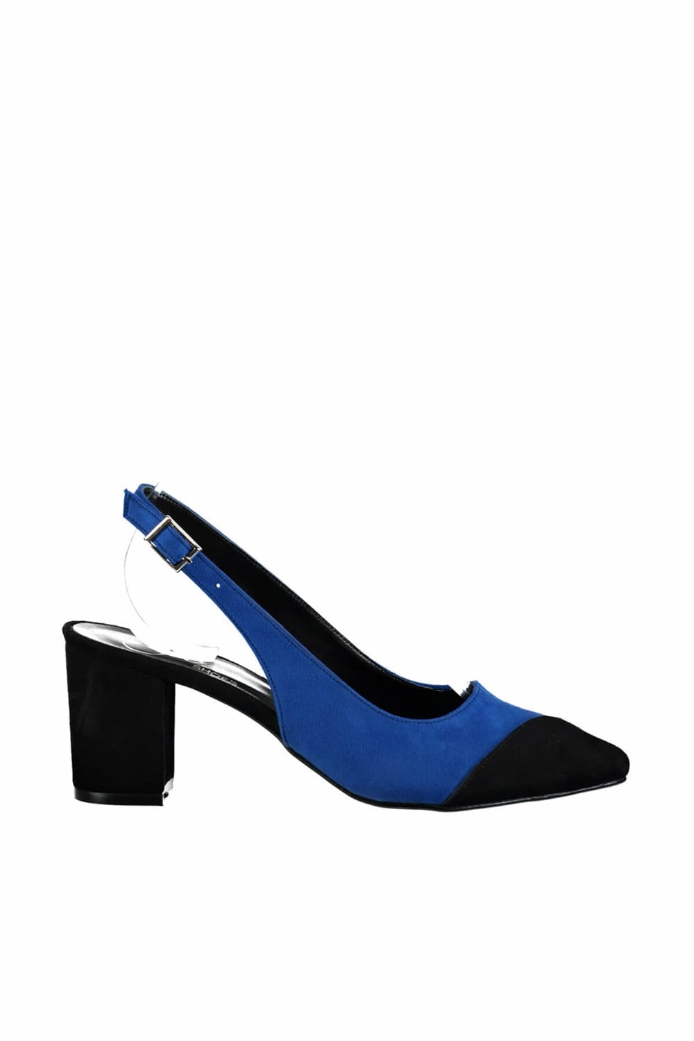 Fox Shoes Siyah/Saks Mavi Kadın Topuklu Ayakkabı D678003702