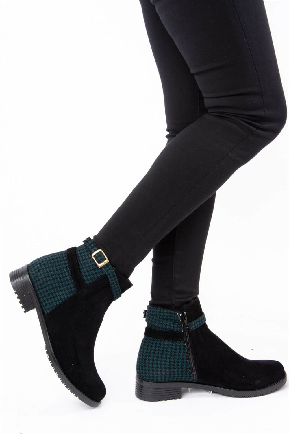 Fox Shoes Siyah/Yeşil Kadın Bot E726350002