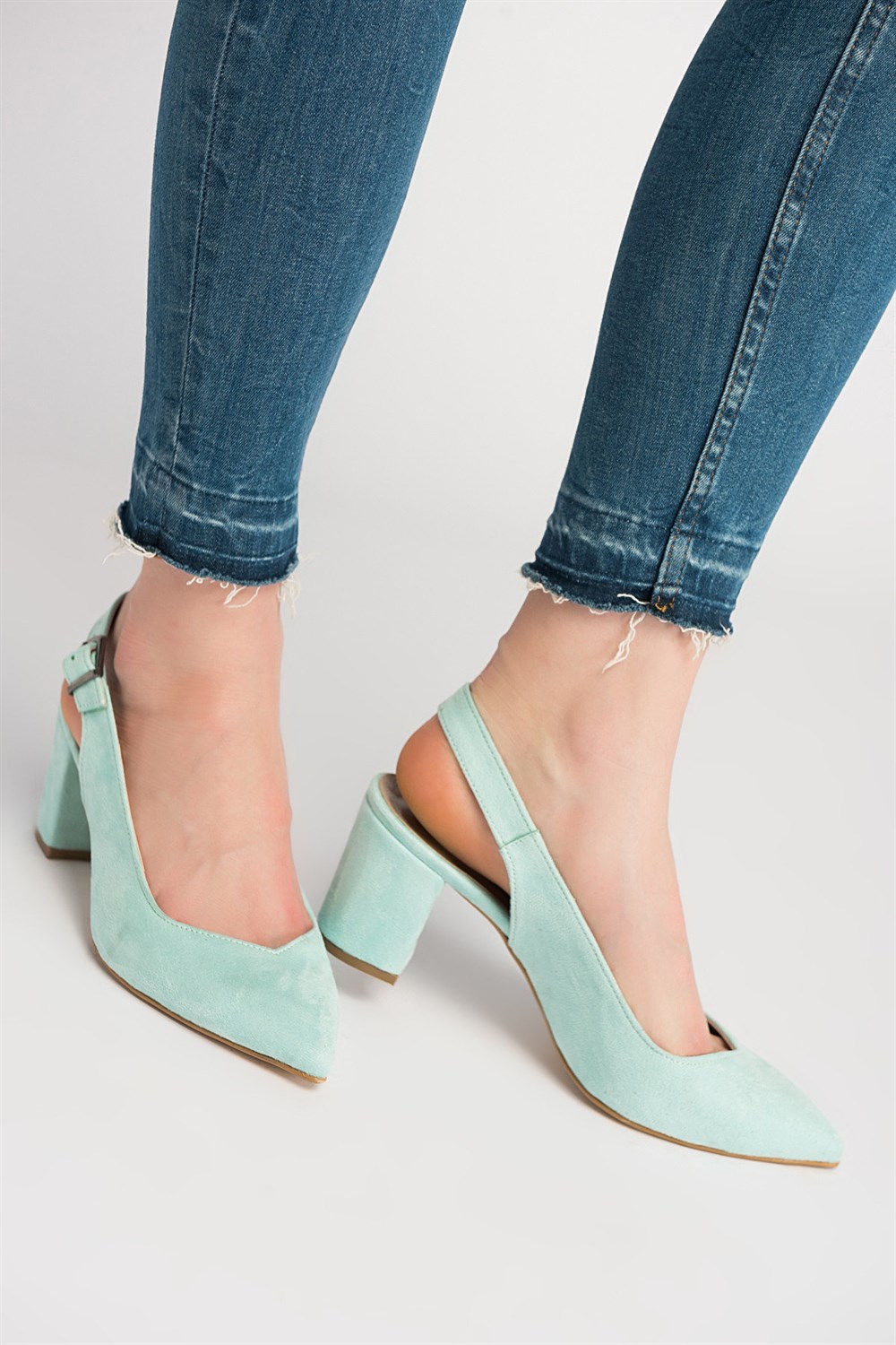 Fox Shoes Su Yeşili Kadın Topuklu Ayakkabı B922922002