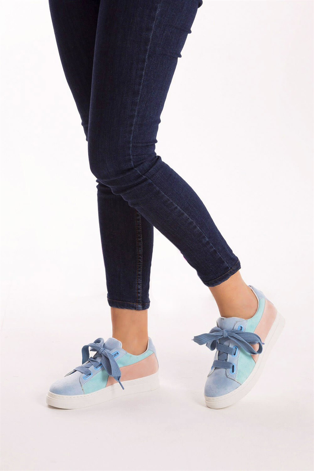 Fox Shoes Su Yeşili/Pudra Kadın Sneakers D270331202