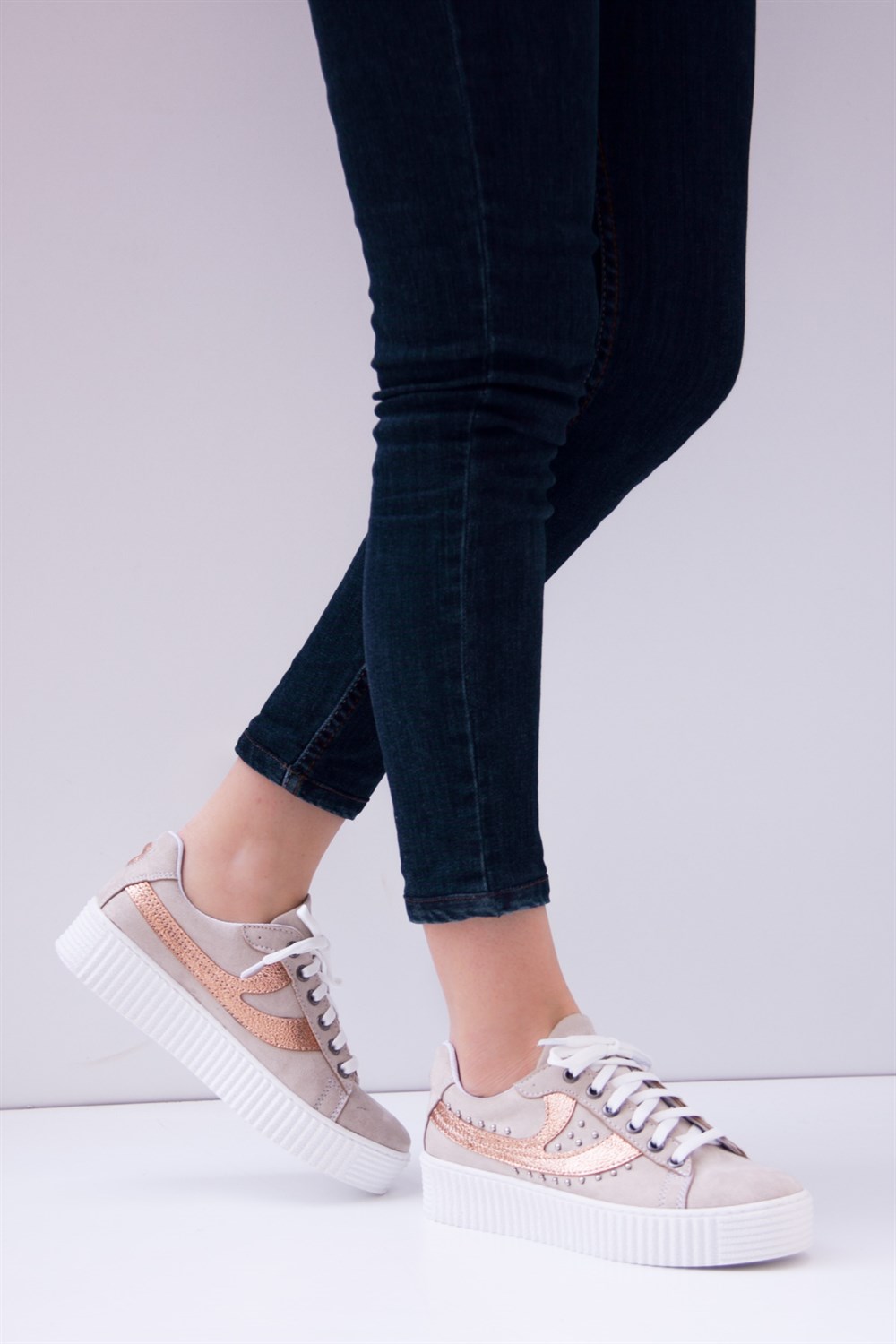 Fox Shoes Ten/Bakır Kadın Sneakers D374003602