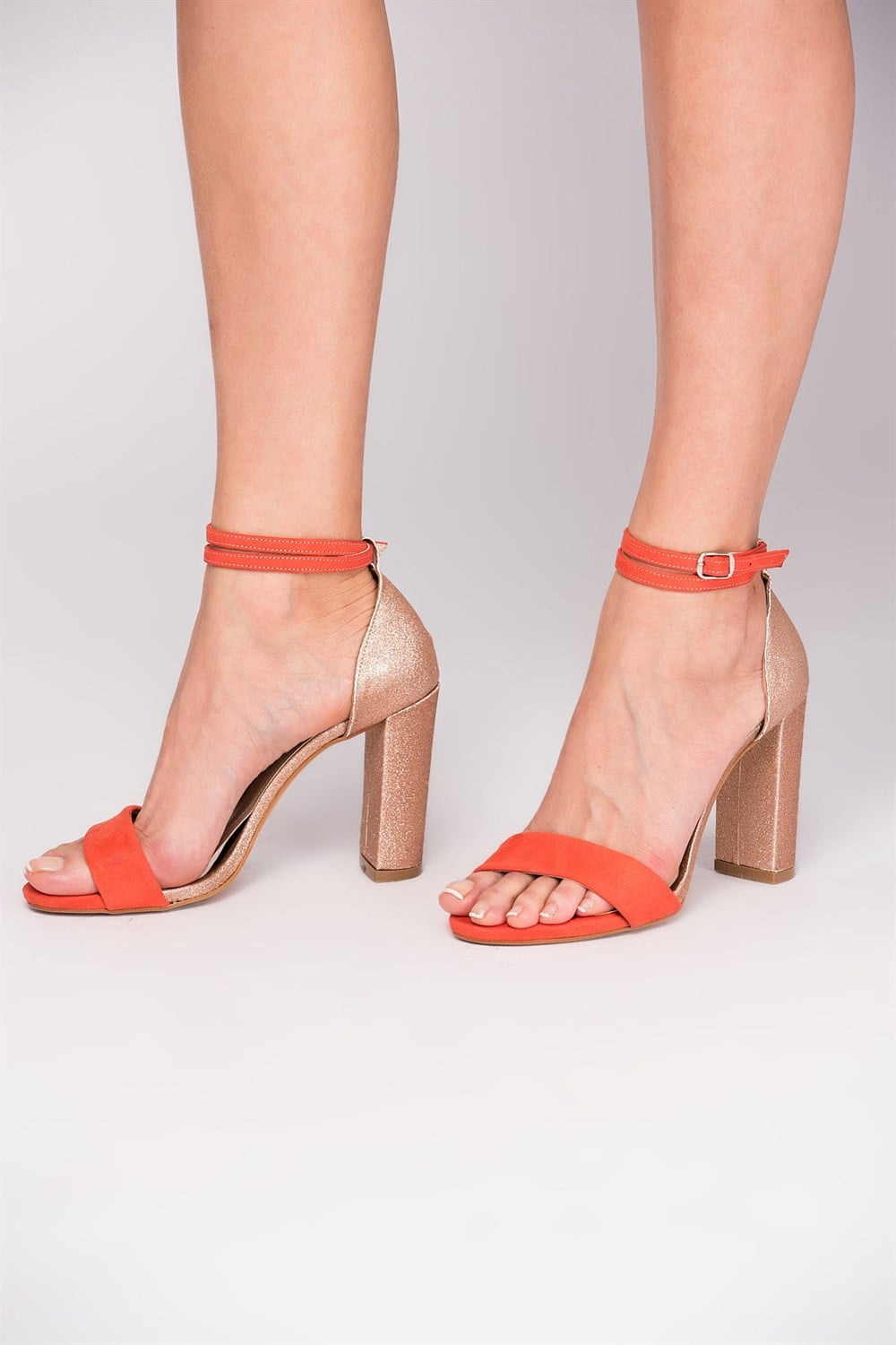 Fox Shoes Turuncu/Bronz Kadın Topuklu Ayakkabı D654057646