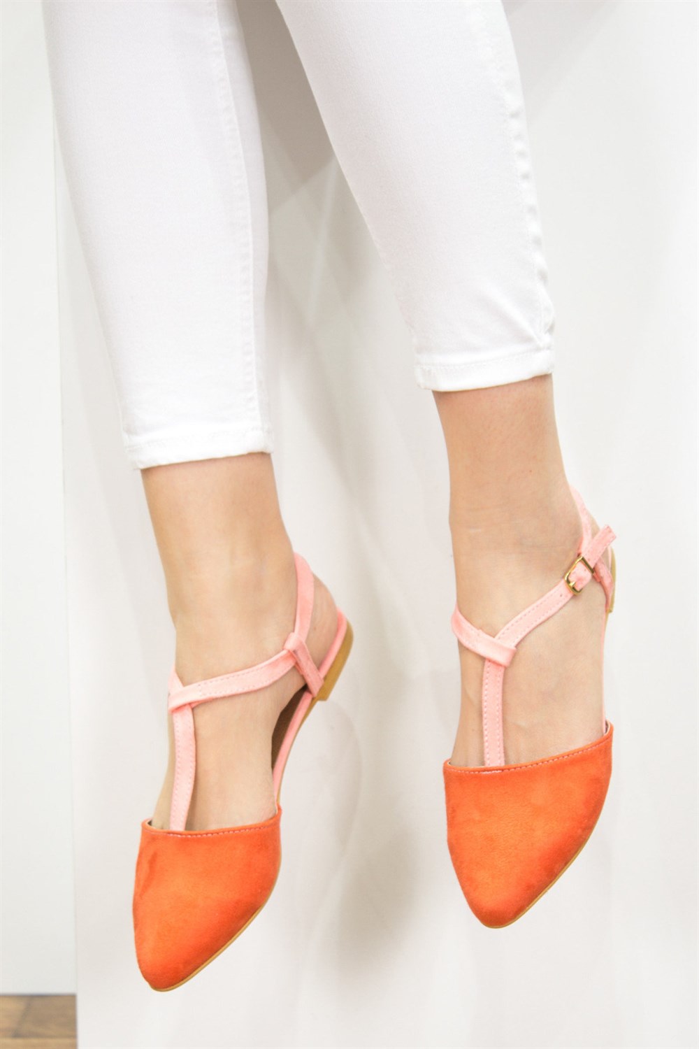 Fox Shoes Turuncu/Pembe Kadın Babet D726046702