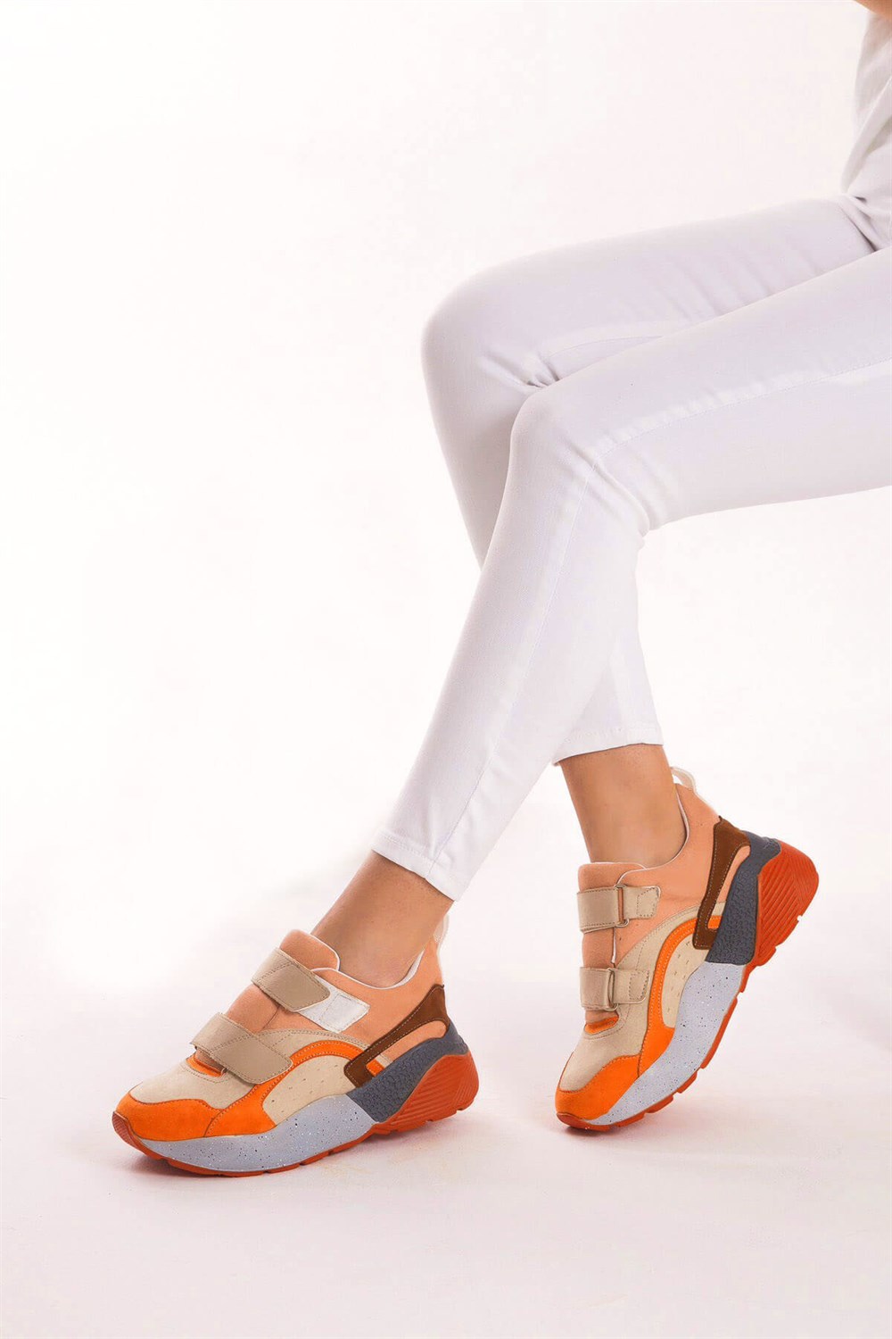 Fox Shoes Turuncu/Ten/Pudra Kadın Sneakers D592416002