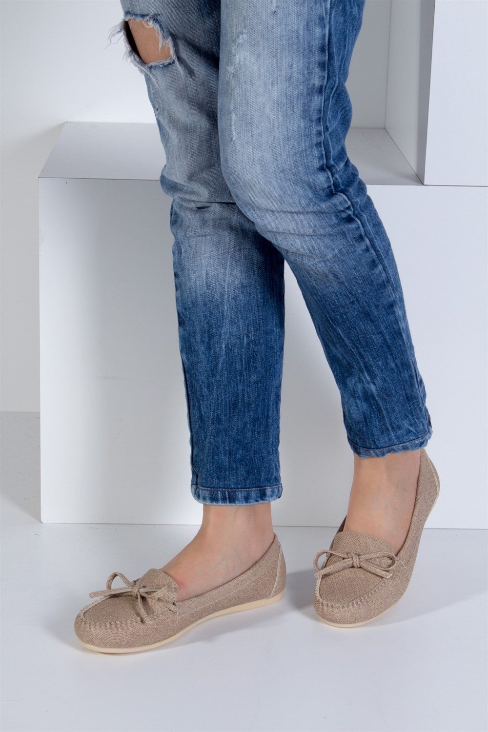 Fox Shoes Vizon Kadın Ayakkabı B652182705