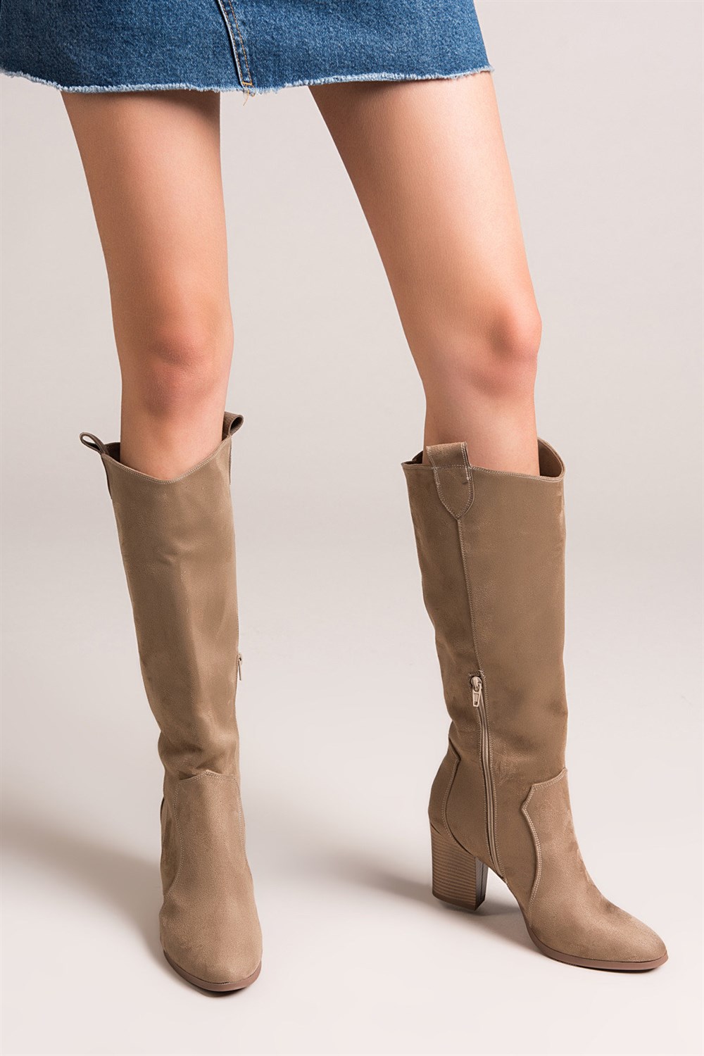 Fox Shoes Vizon Kadın Çizme C340807002