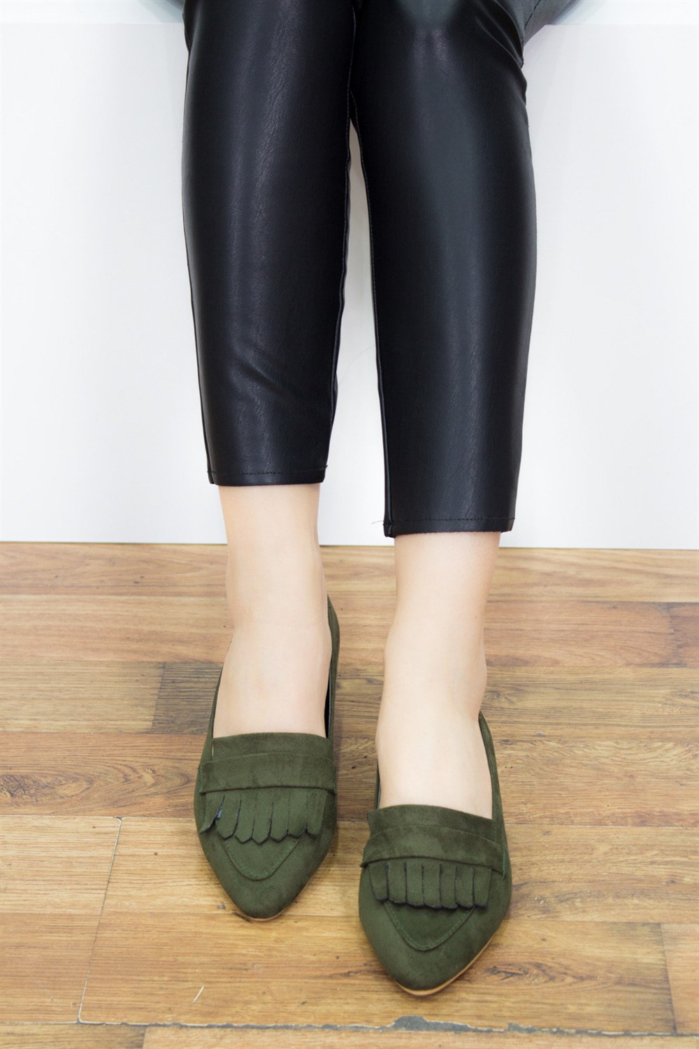 Fox Shoes Yeşil Kadın Babet D430278002