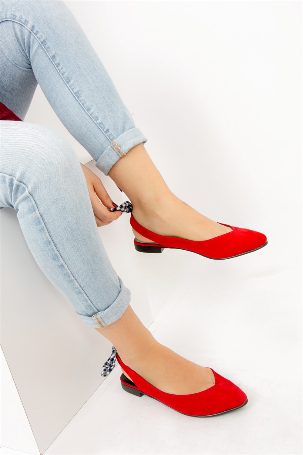 Kırmızı/Lacivert Kadın Babet D726495302