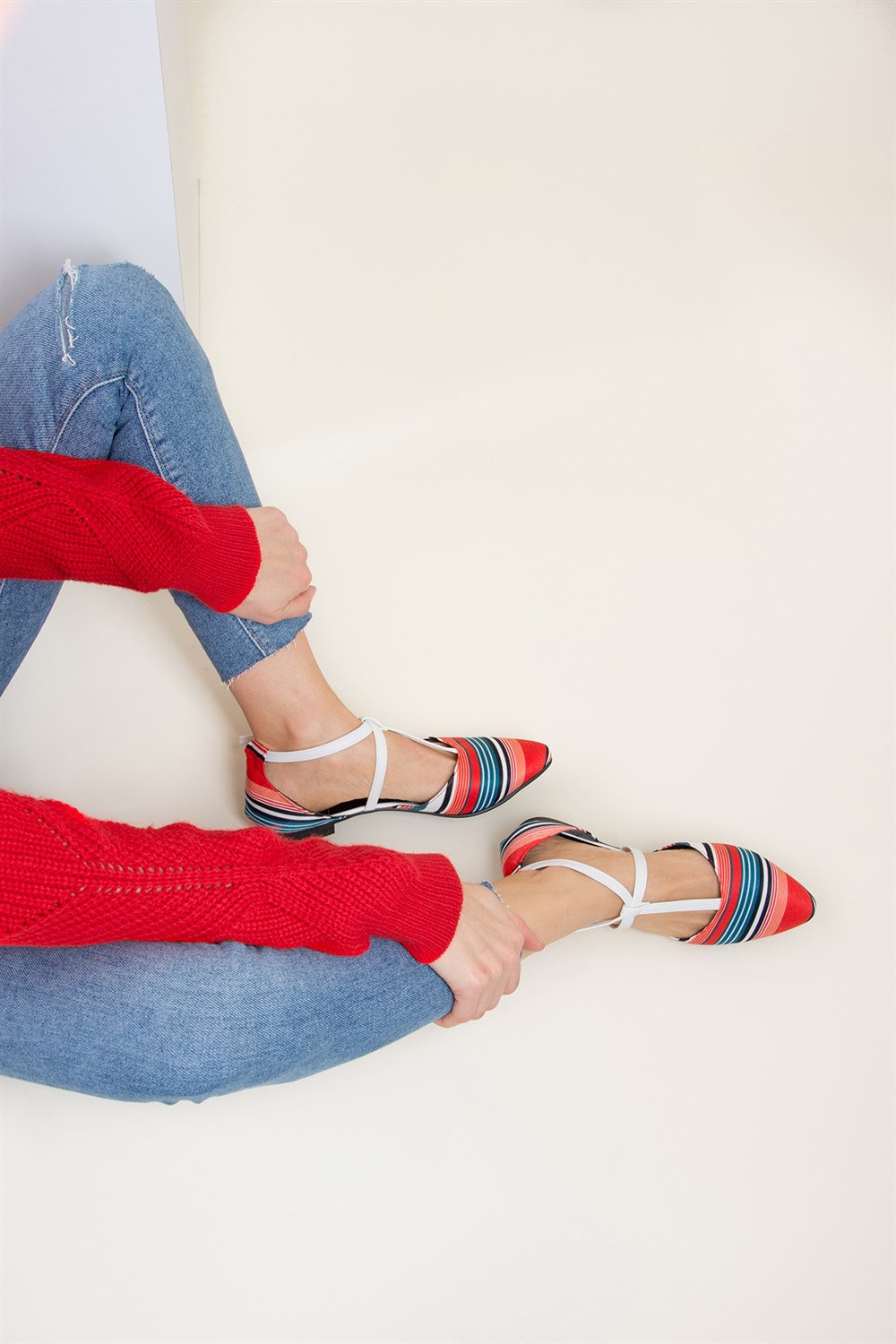 Kırmızı/Lacivert Kadın Babet D726537304