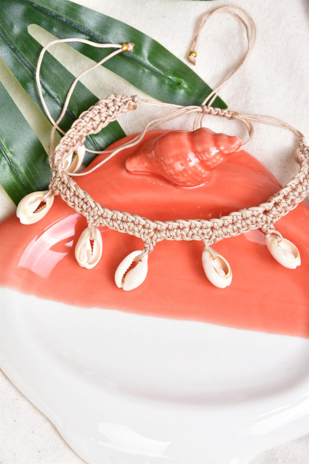 Makrome Deniz Kabuğu Sallantılı Halhal KA021093