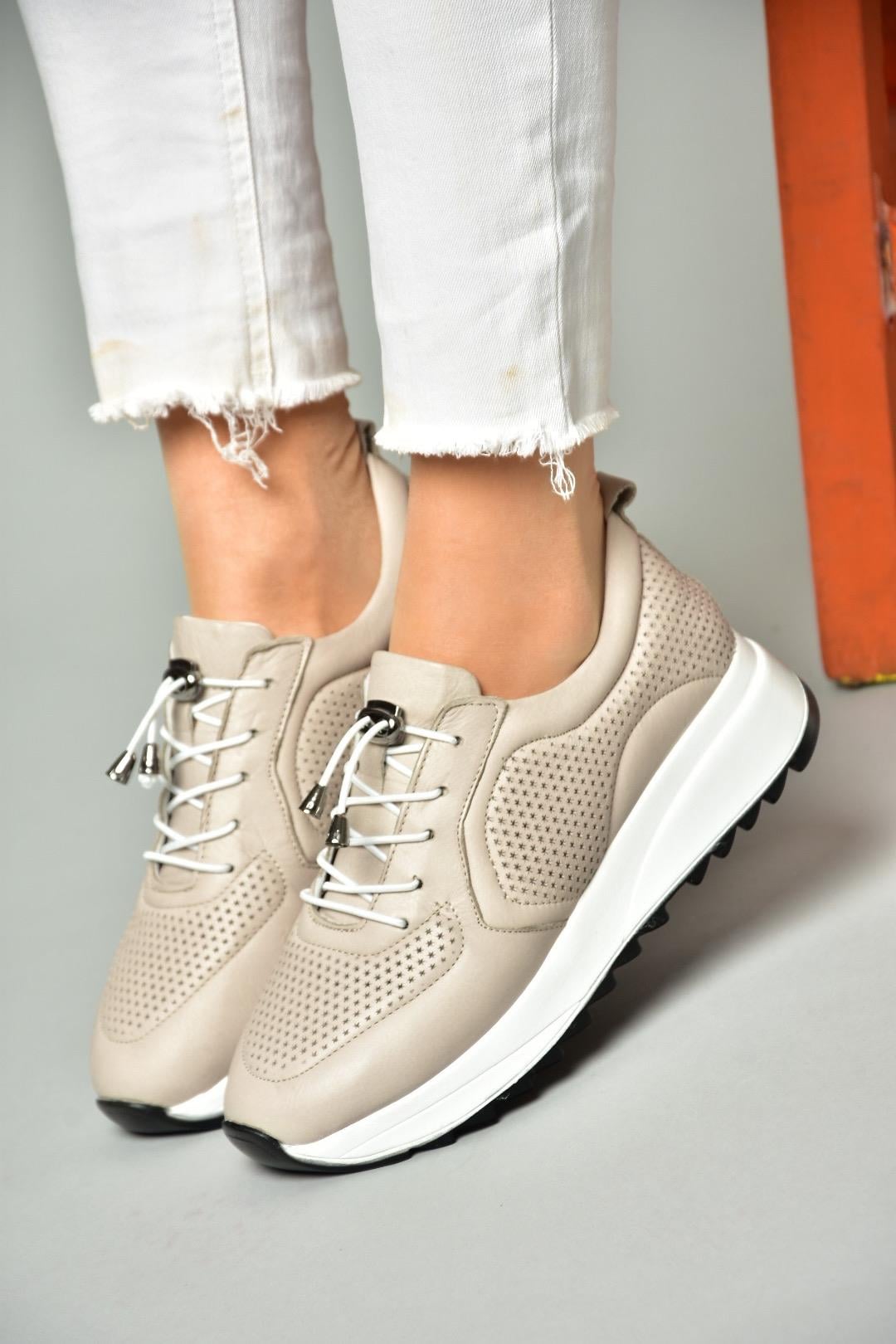 P540009203 Vizon Hakiki Deri Spor Ayakkabı Sneakers