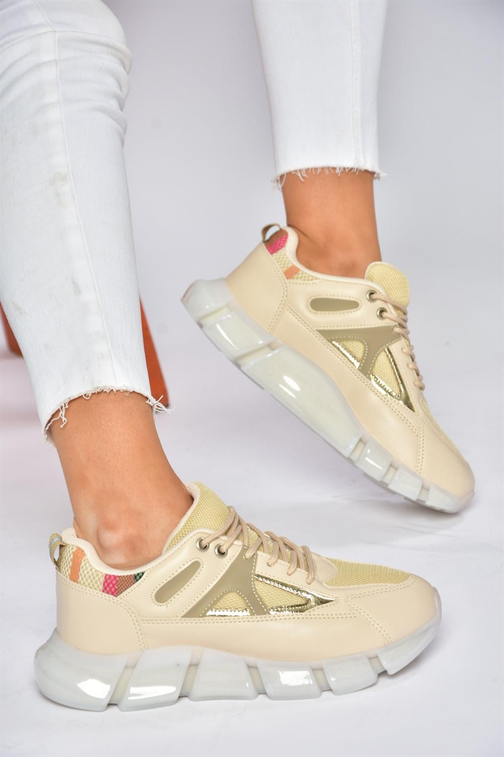 P702017909 Bej Günlük Kadın Spor Ayakkabı Sneakers