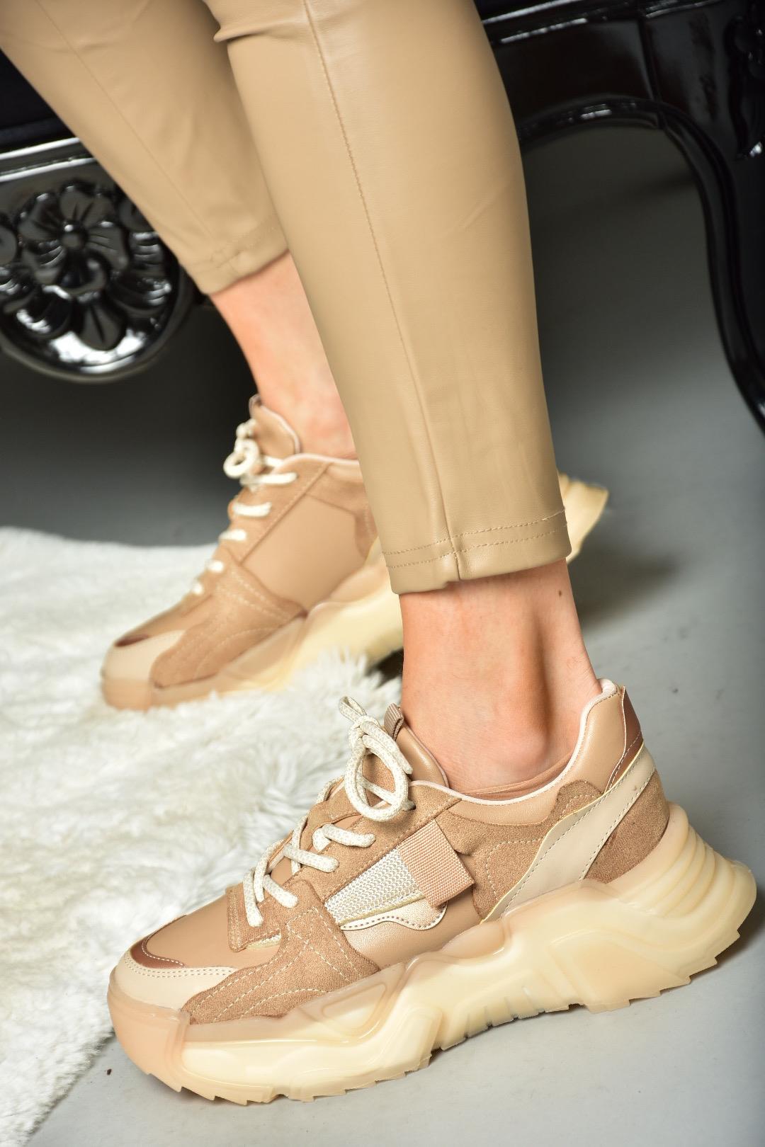 R312611402 Ten Süet Kalın Tabanlı Spor Ayakkabı Sneakers