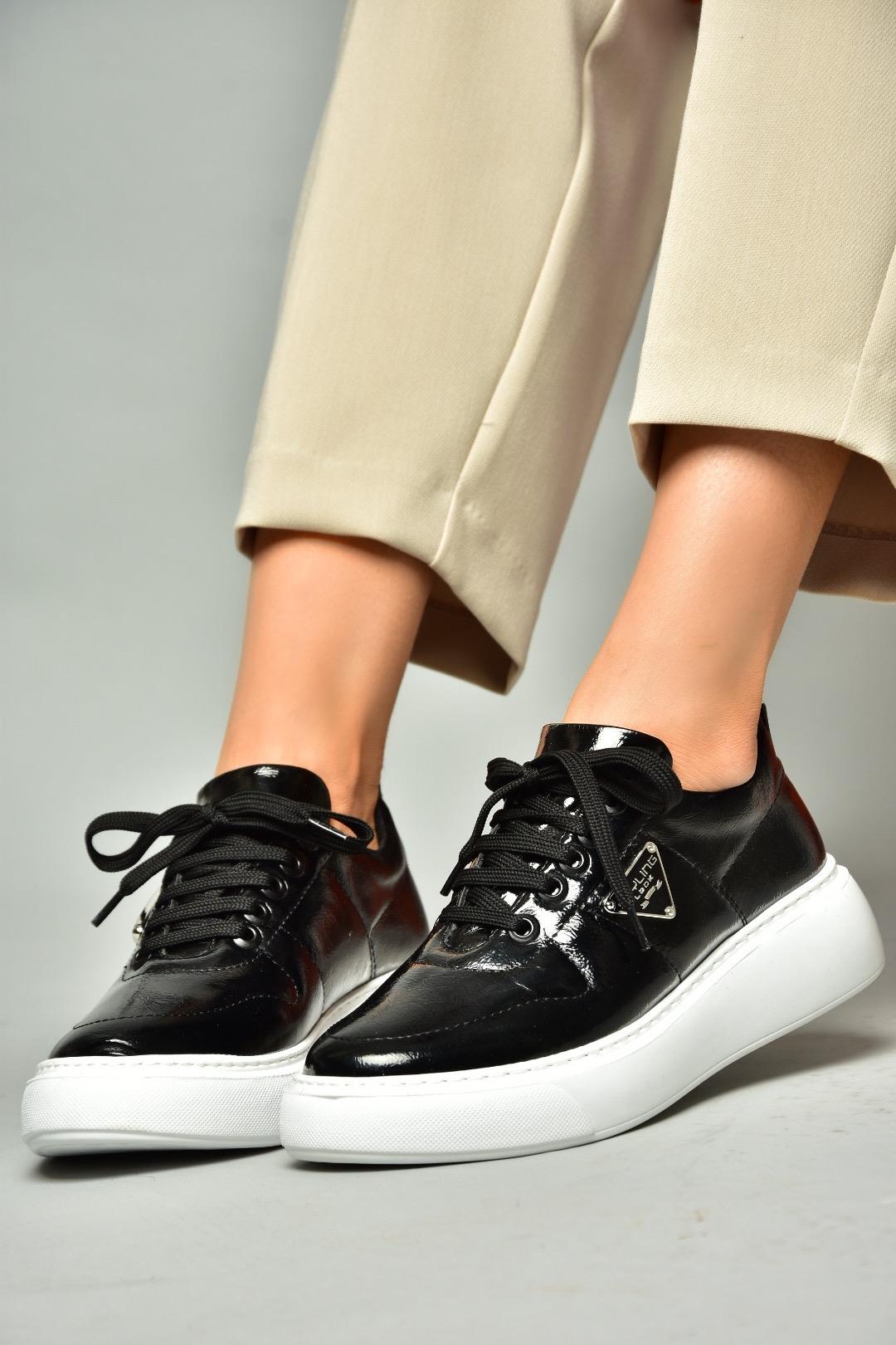 S274048308 Siyah Rugan Spor Ayakkabı Sneakers