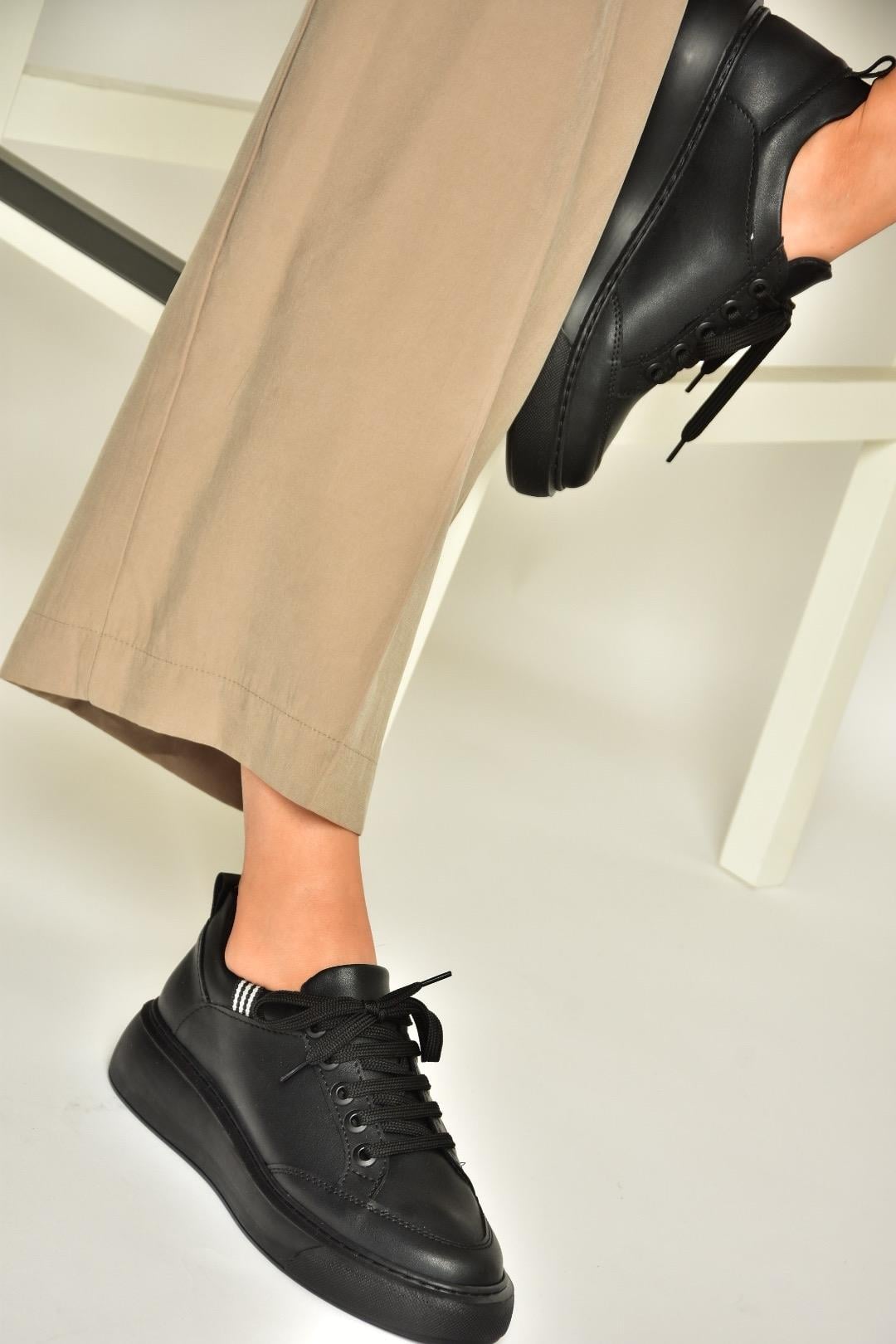 S274048409 Siyah/Siyah Kadın Spor Ayakkabı Sneakers