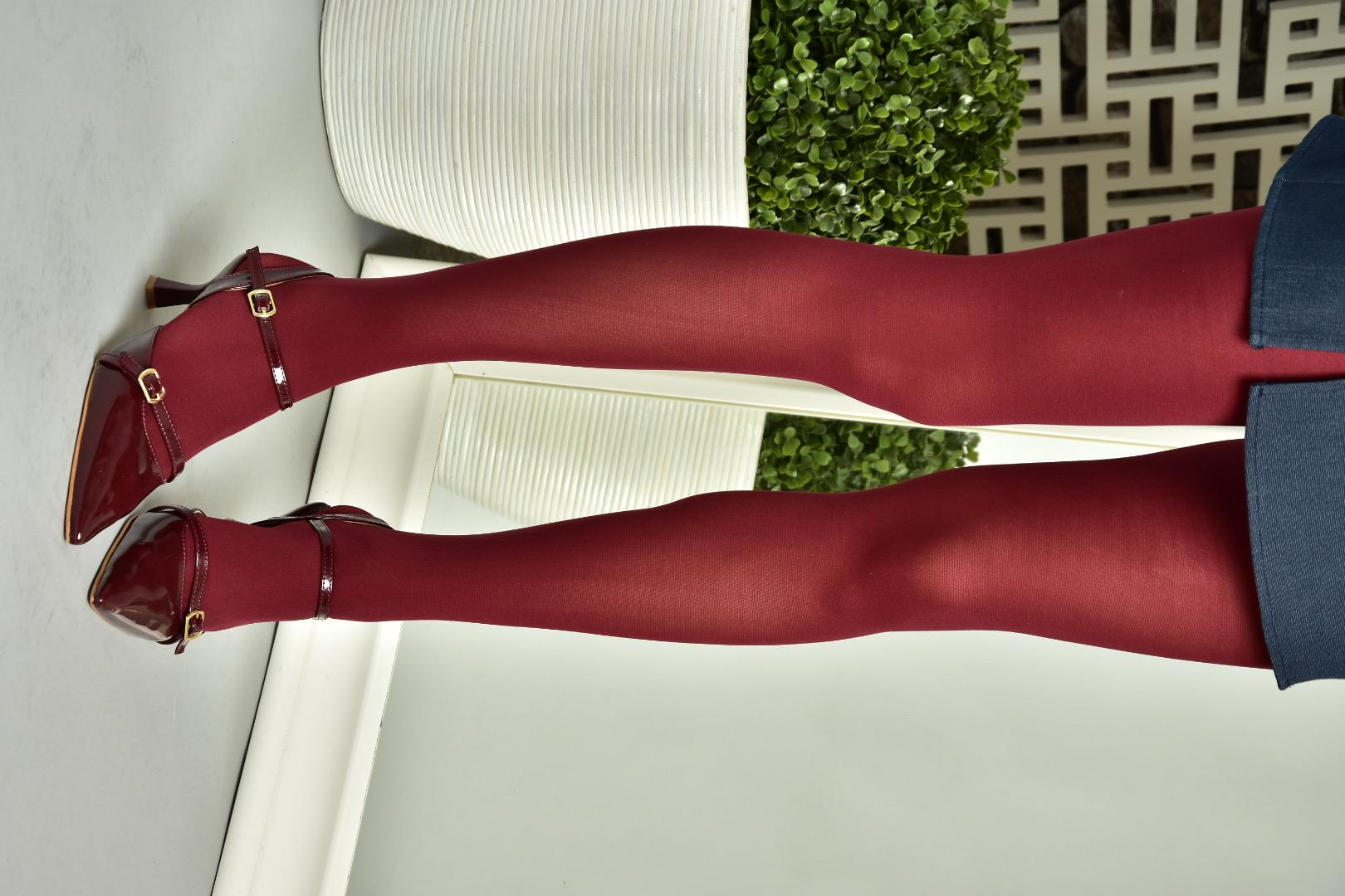 S518081308 Bordo Rugan Alçak Topuklu Kadın Ayakkabı