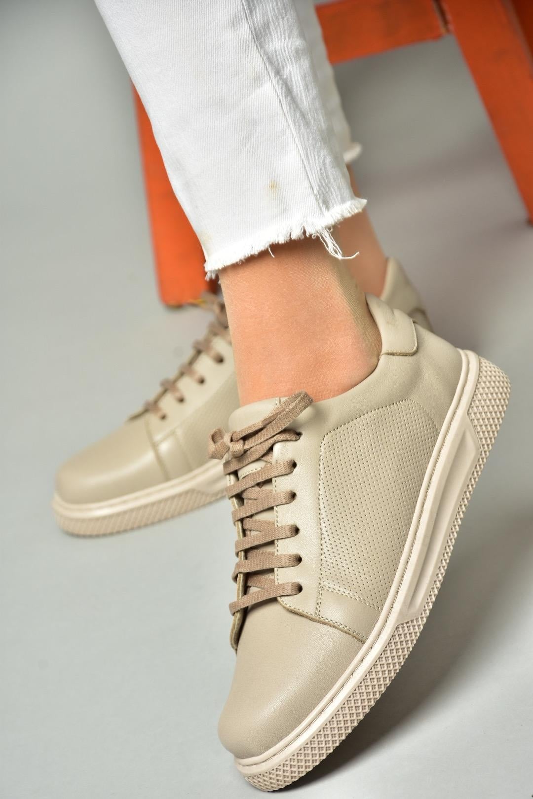 S540900903 Vizon Hakiki Deri Spor Ayakkabı Sneakers