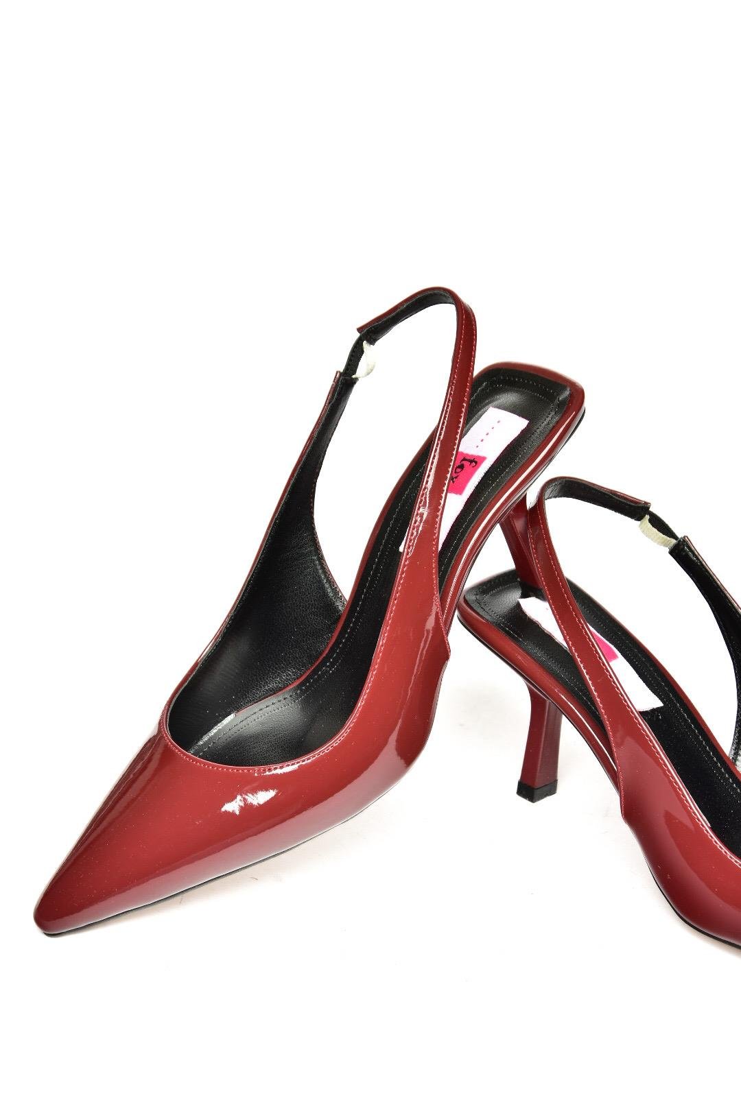 S820860108 Bordo Rugan İnce Topuklu Kadın Ayakkabı