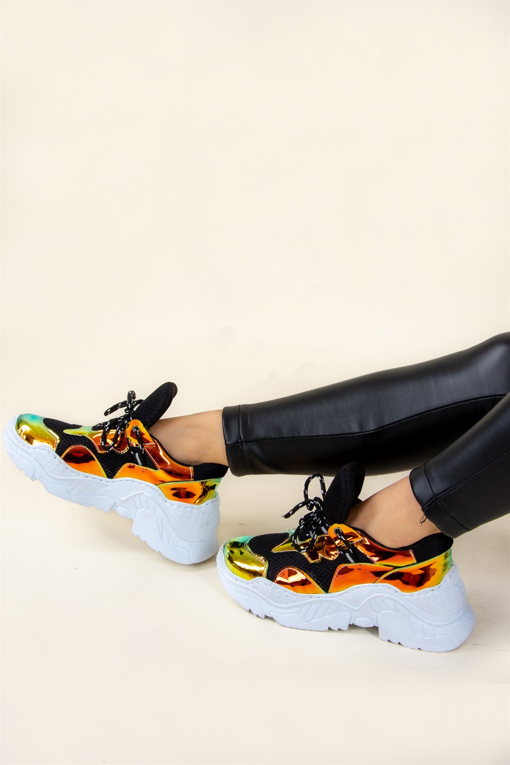 Siyah/Bakır Kadın Sneakers F425773449