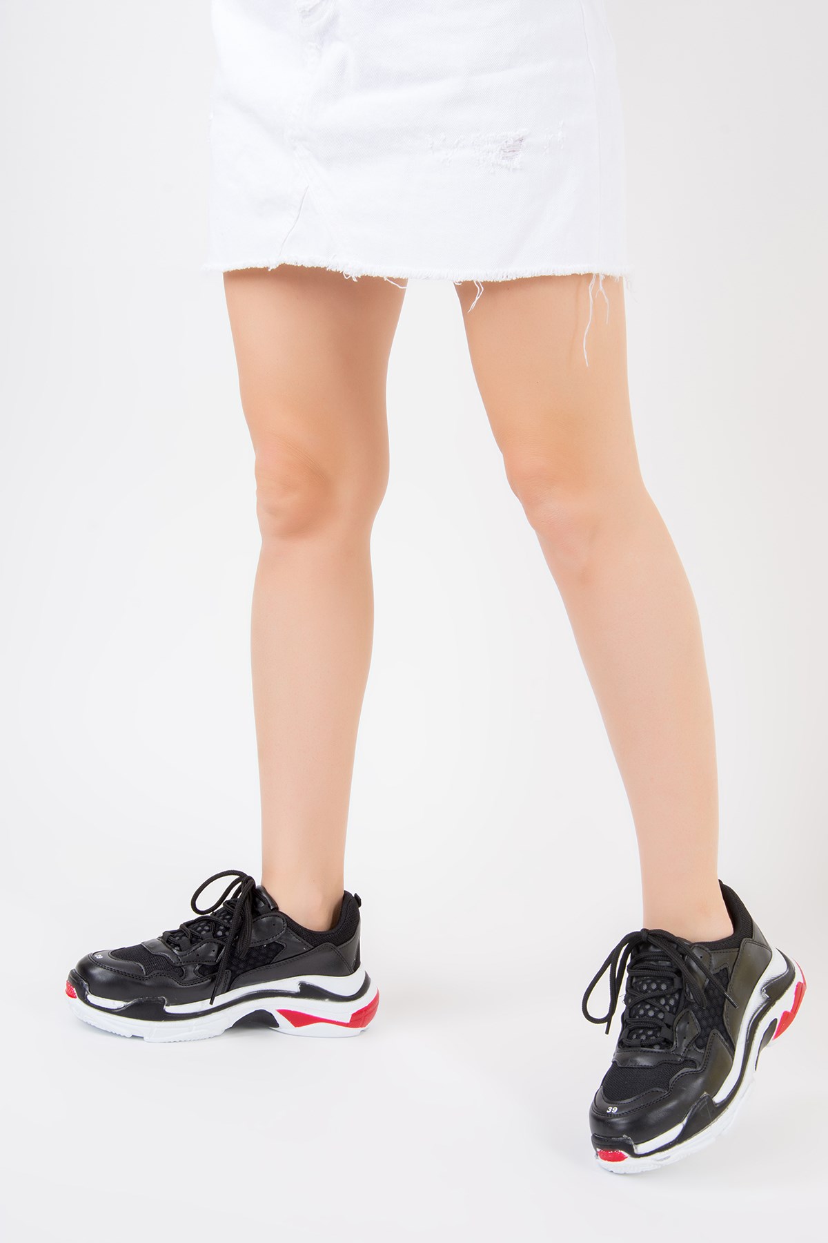 Siyah/Kırmızı Kadın Sneakers F288903309