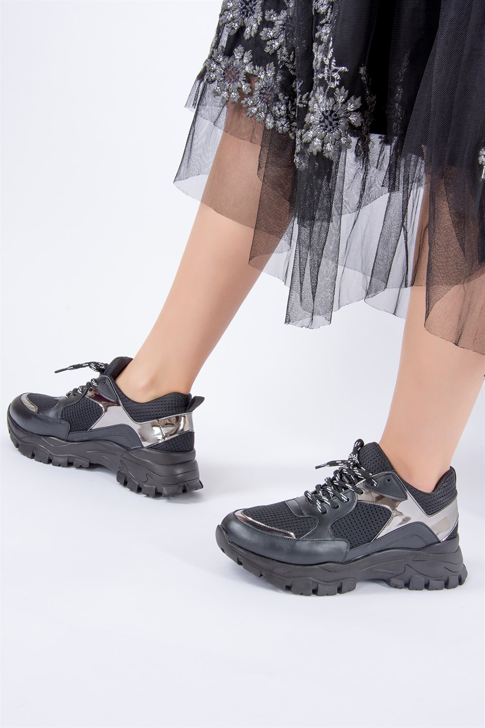 Siyah/Platin Kadın Sneakers F674520209