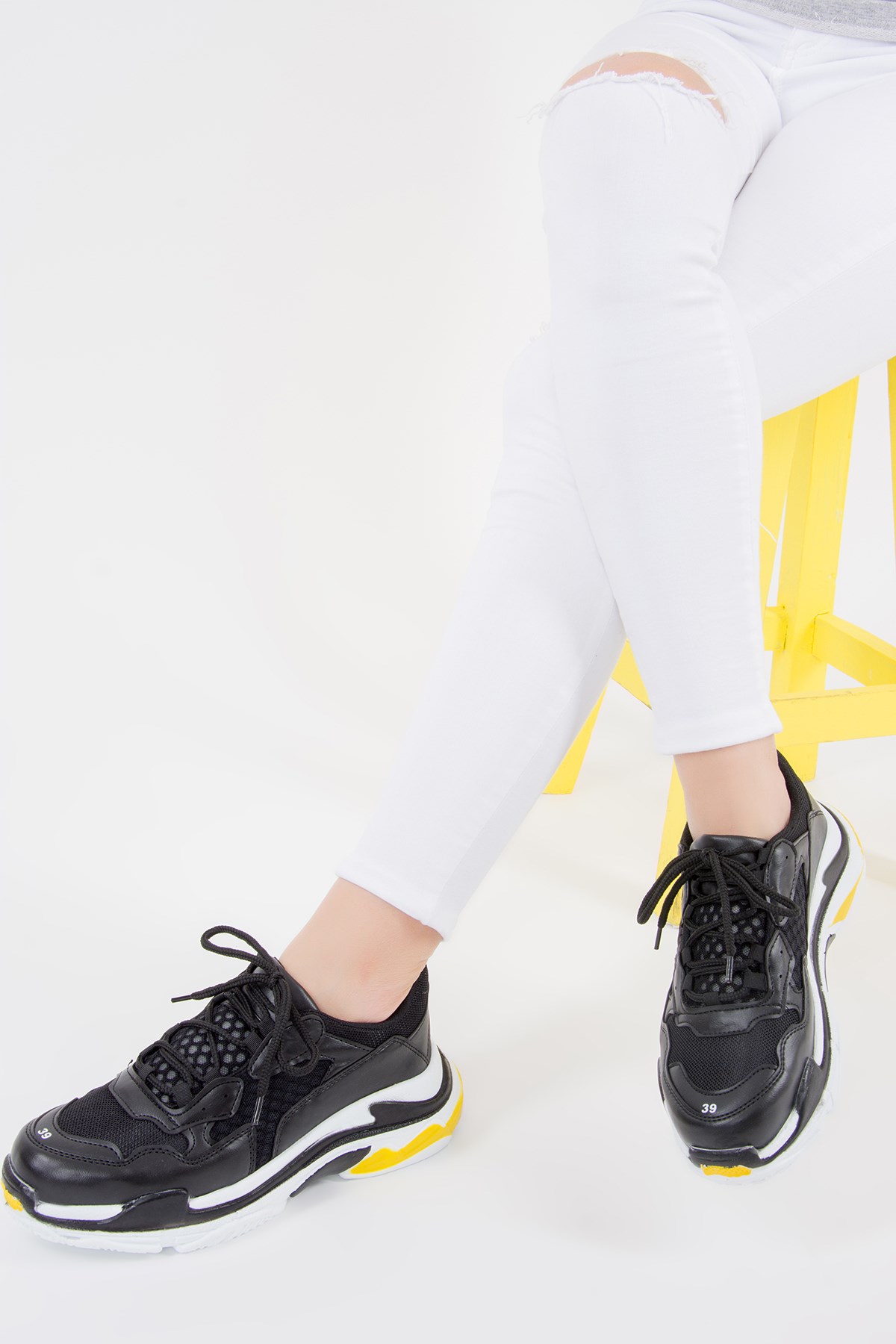 Siyah/Sarı Kadın Sneakers F288903309