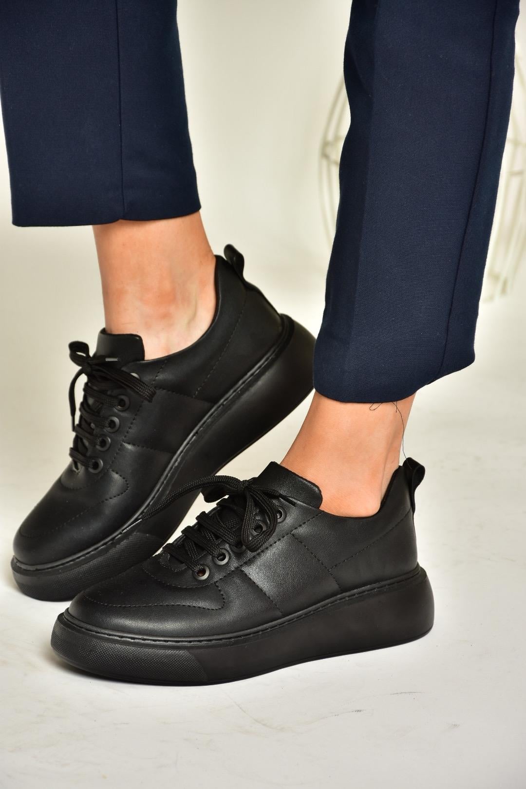 T274148309 Siyah/Siyah Süet Spor Ayakkabı Sneakers