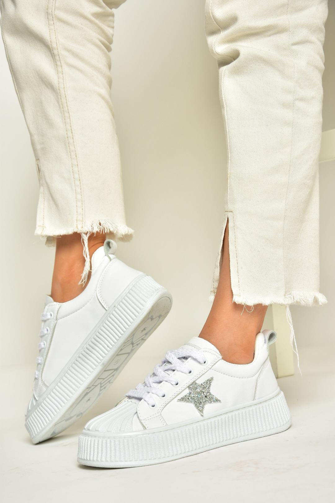 T328681909 Beyaz Kadın Spor Ayakkabı Sneakers