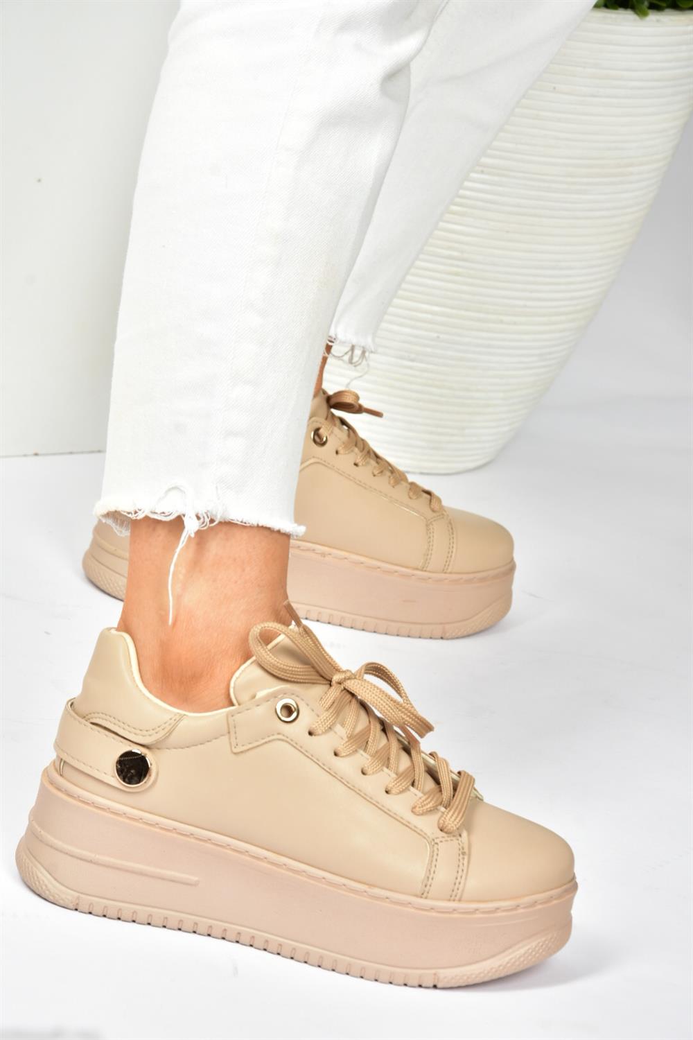 Ten Kalın Tabanlı Günlük Sneaker Spor Ayakkabı P973518009
