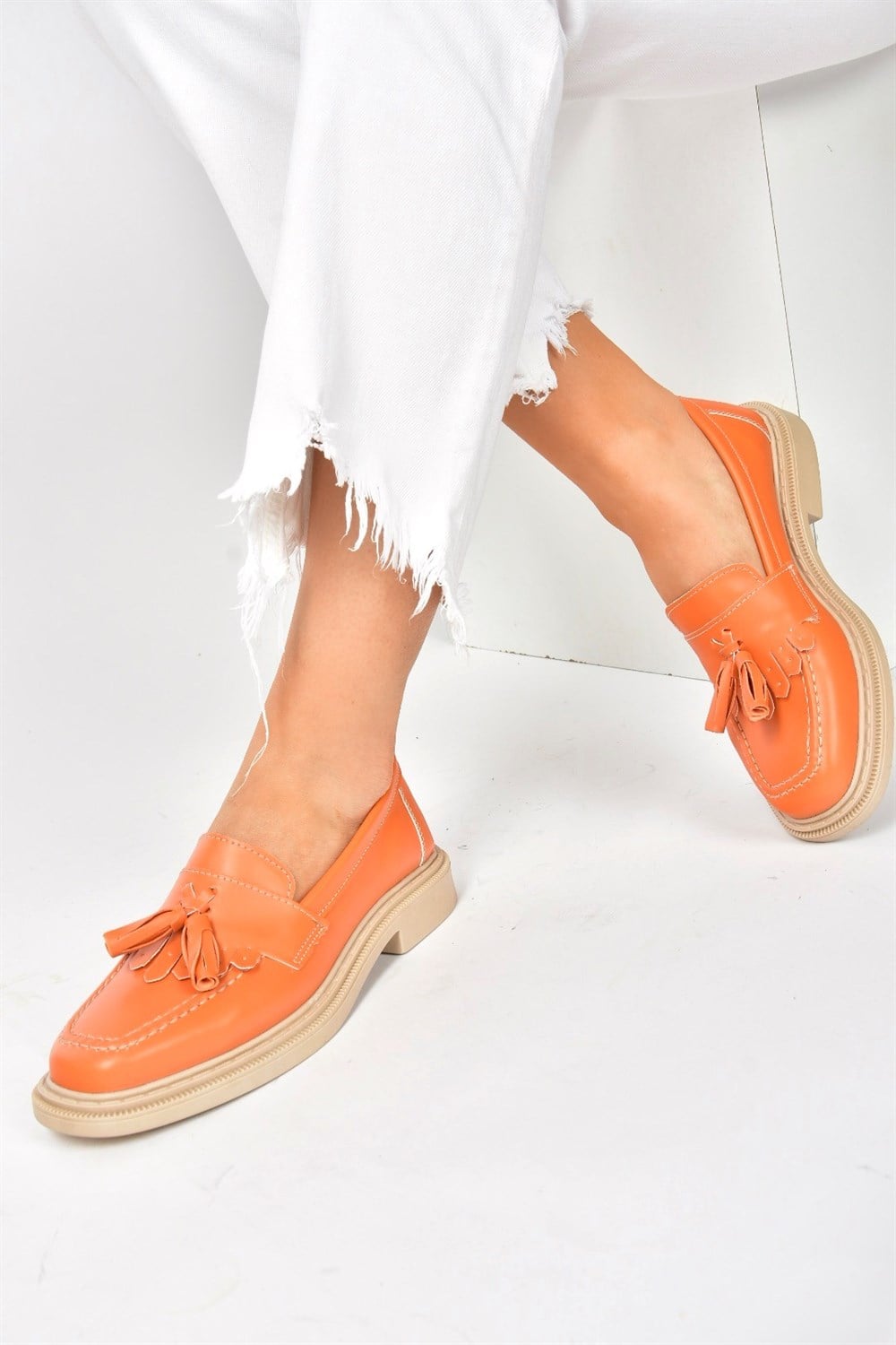 Turuncu Loafer Makosen Kadın Ayakkabı M652302409
