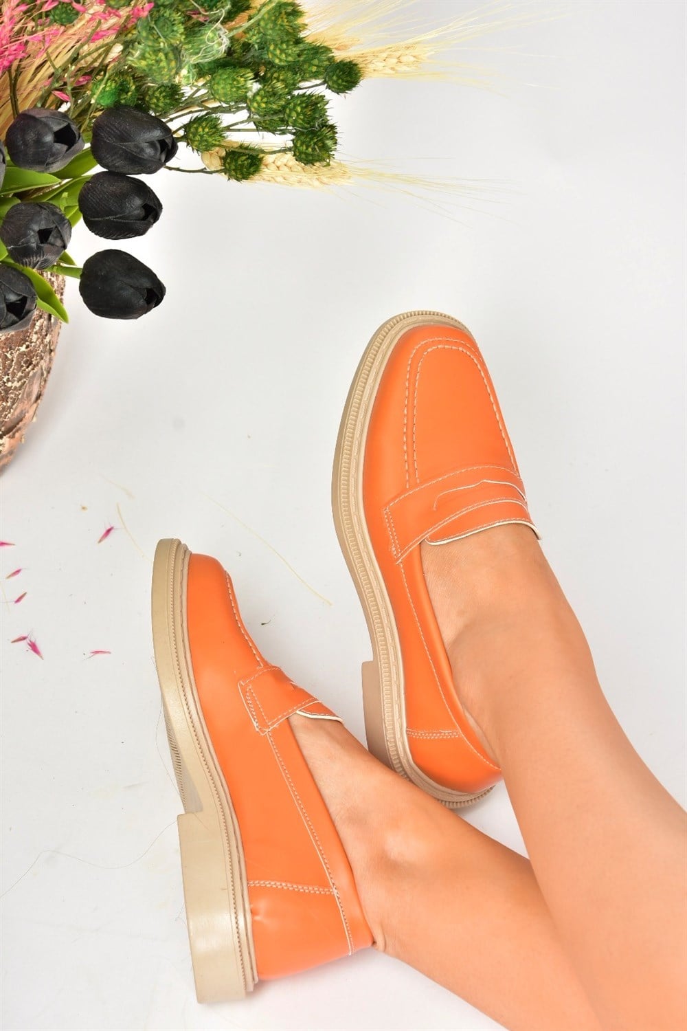 Turuncu Loafer Makosen Kadın Ayakkabı M652302309