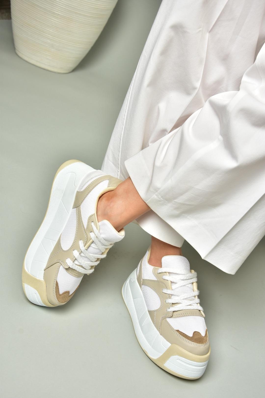 U973219009 Ten Kalın Tabanlı Spor Ayakkabı Sneakers