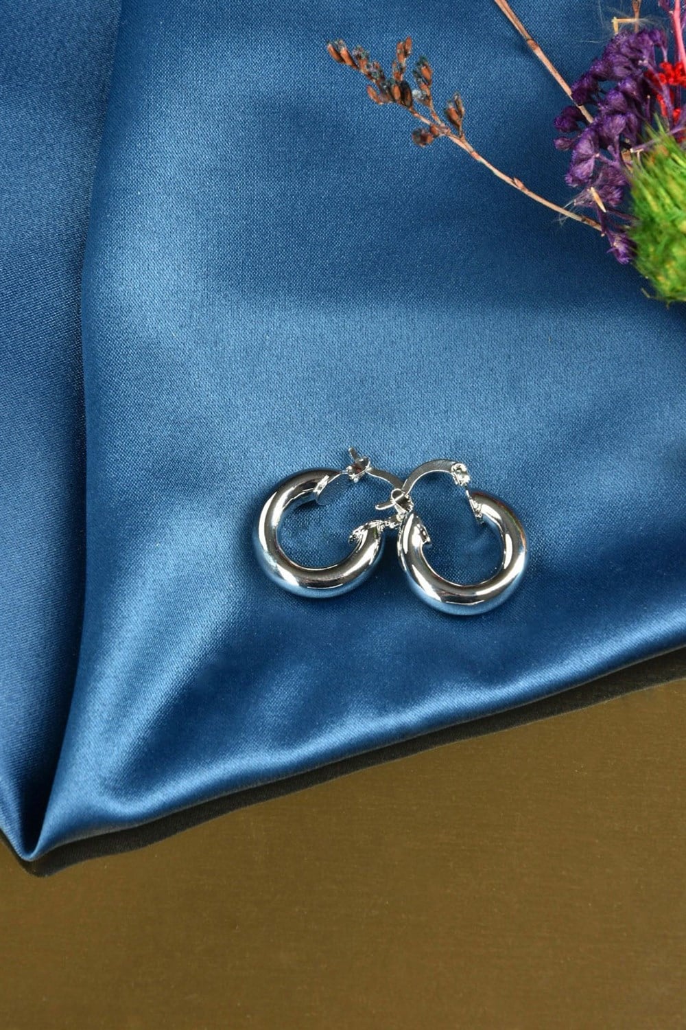 Vintage Küçük Gümüş Halka Küpe KA041065
