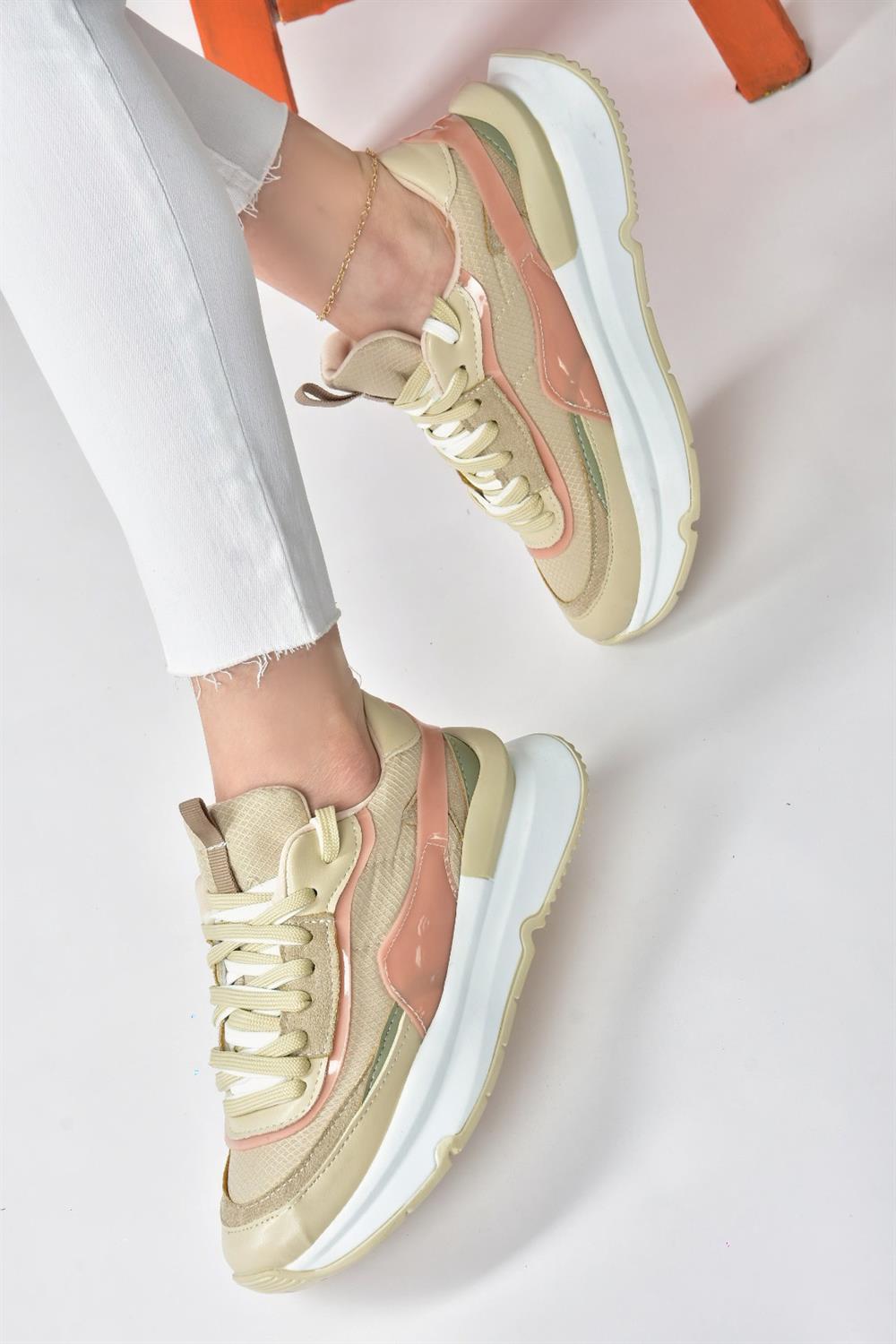 Vizon/Pudra Kumaş Günlük Sneaker Spor Ayakkabı P973416004