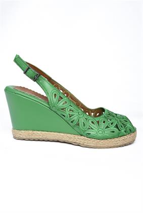 P241811809 Yeşil Dolgu Topuklu Kadın Ayakkabı