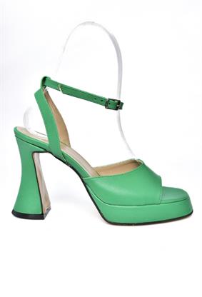 P404851009 Çimen Yeşili Platform Kalın Topuklu Kadın Ayakkabı