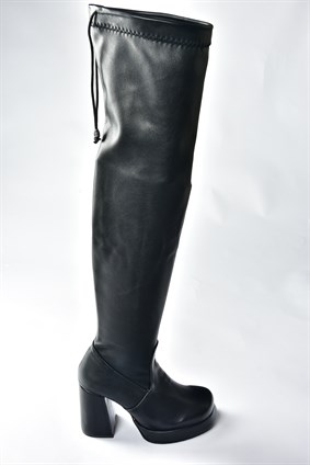 Siyah  Platform Taban Kadın Çizme N997601209