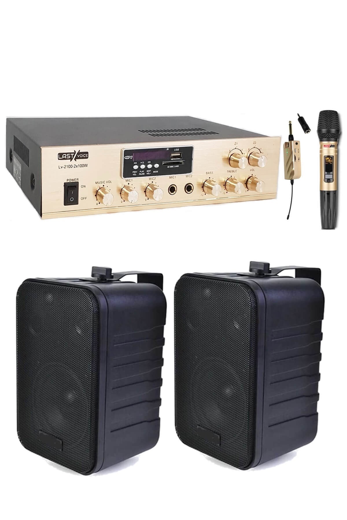 Lastvoice Hoparlör ve Anfi Mağaza Ses Sistemi Soft Black Plus Paket-1