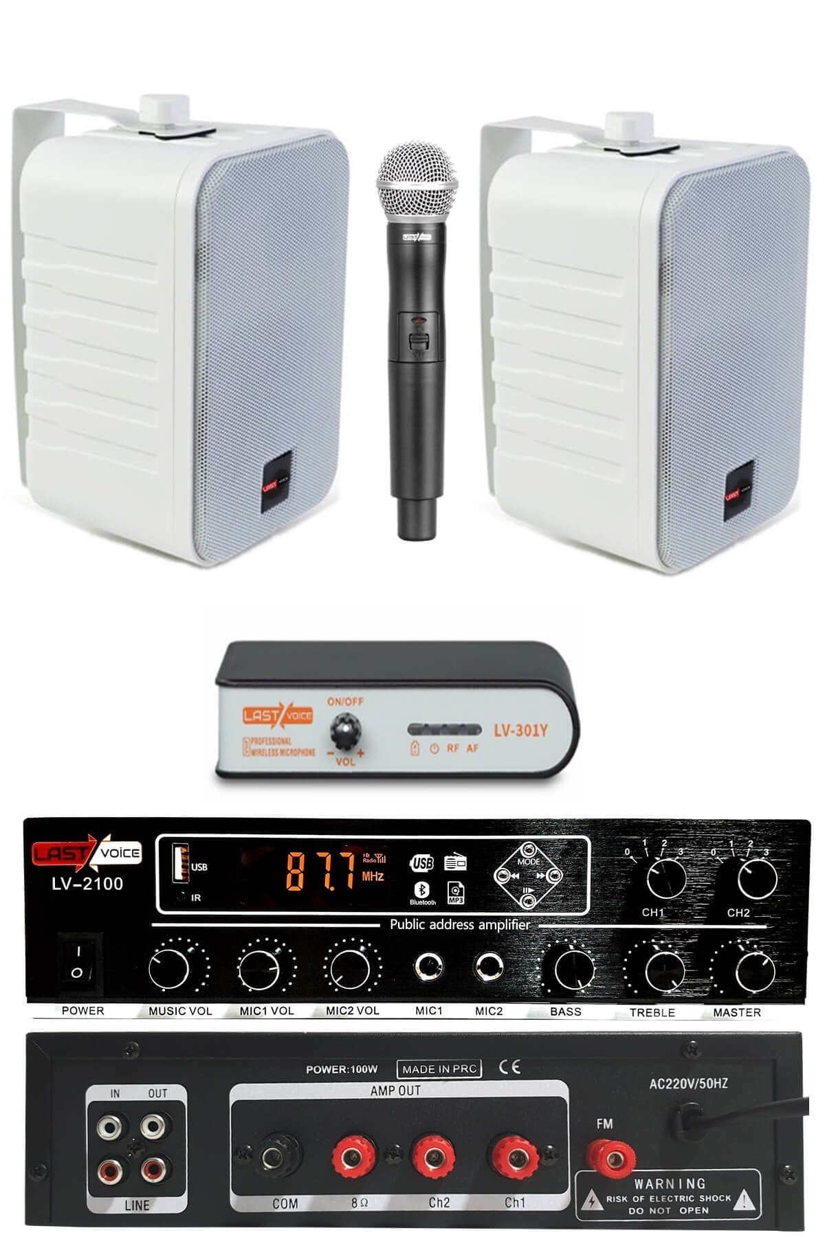 Lastvoice Large Plus Paket-1 Hoparlör ve Anfi Anons Ses Sistemi Seti