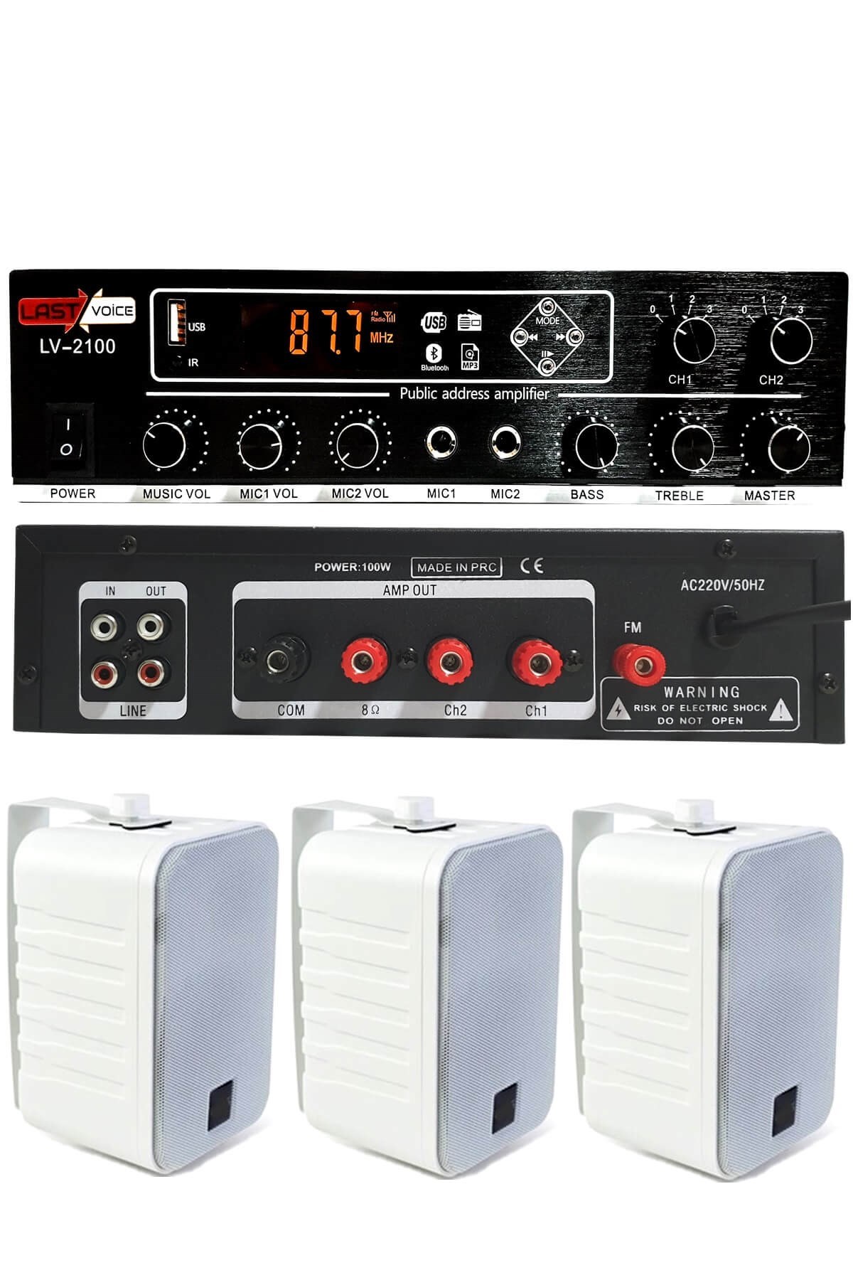 Lastvoice Soft Paket-2 Hoparlör Anfi Mikrofon Mağaza Ses Sistemi Seti