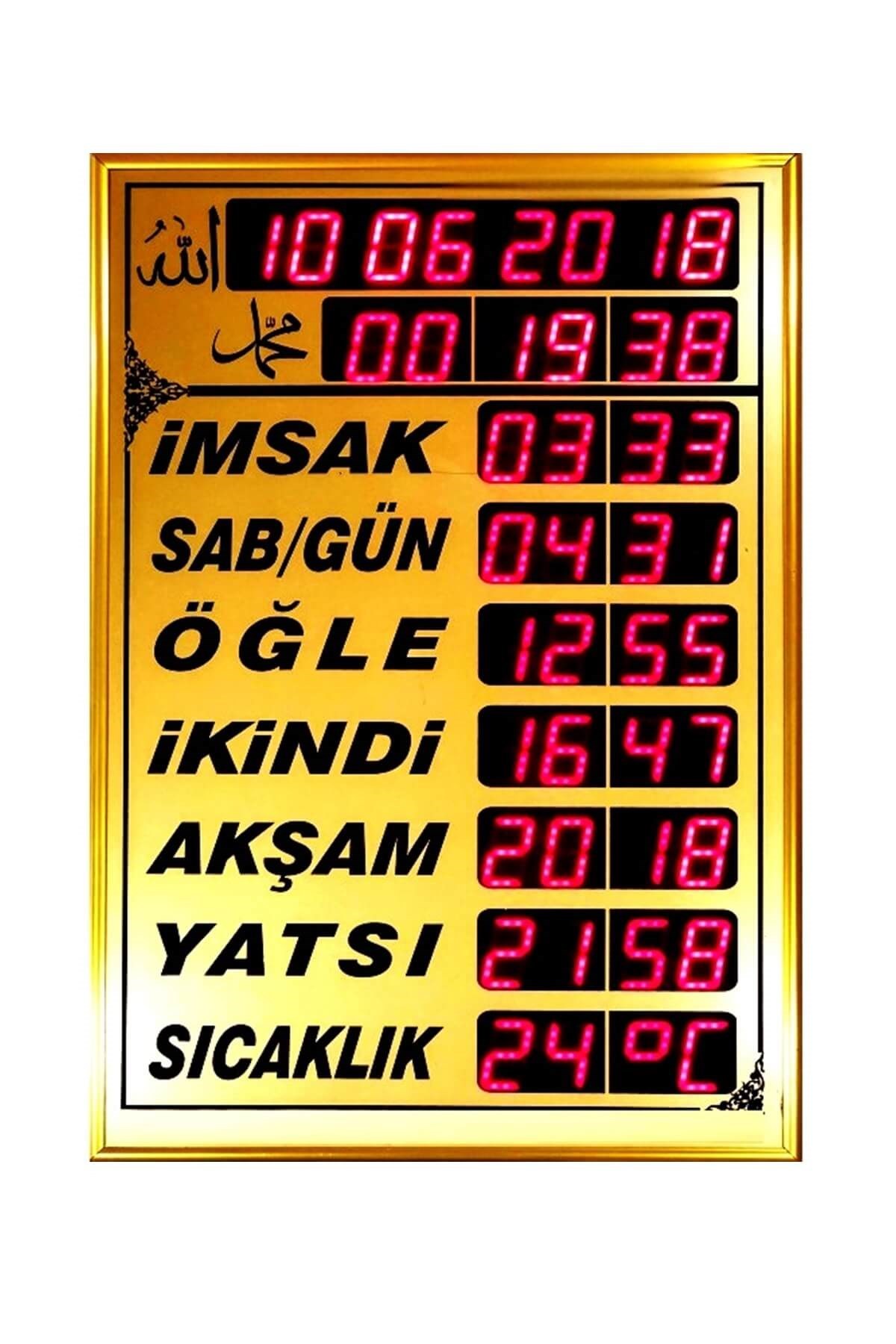 Cami Tipi Büyük Boy Vakitmatik ( Dijital İmsakiye 58x38 cm )