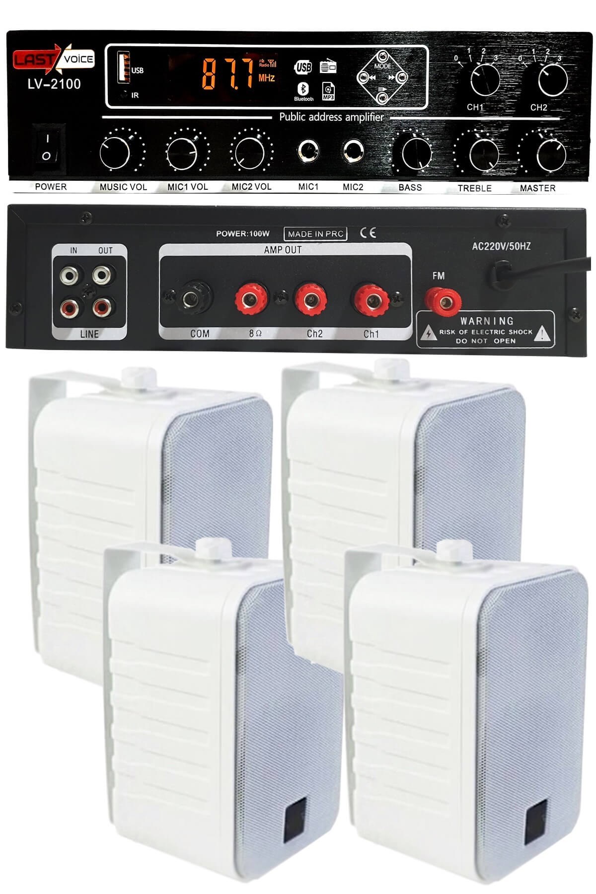 Lastvoice Soft Paket-3 Hoparlör Anfi Mikrofon Mağaza Ses Sistemi
