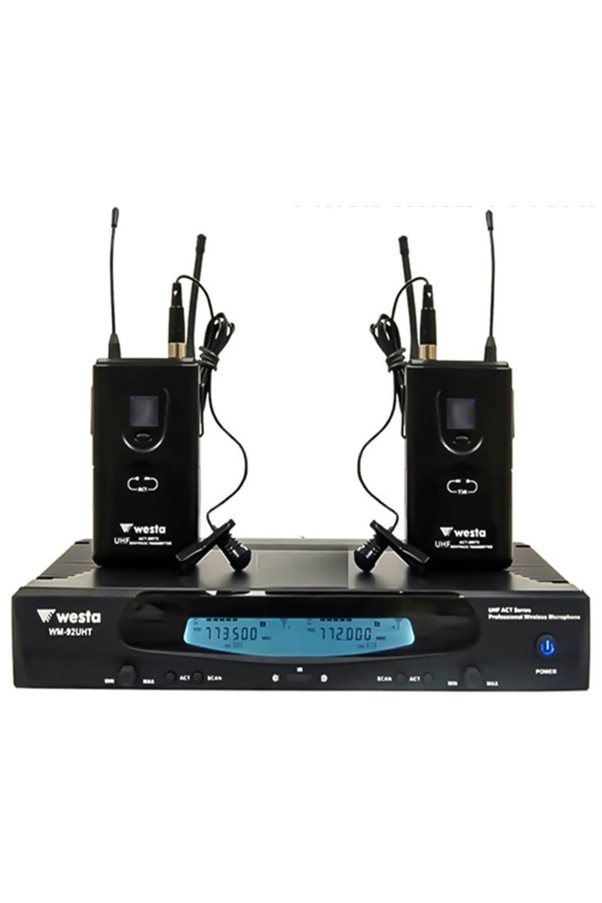 Westa Wm-92UT İkili Telsiz Kablosuz Yaka Mikrofonu