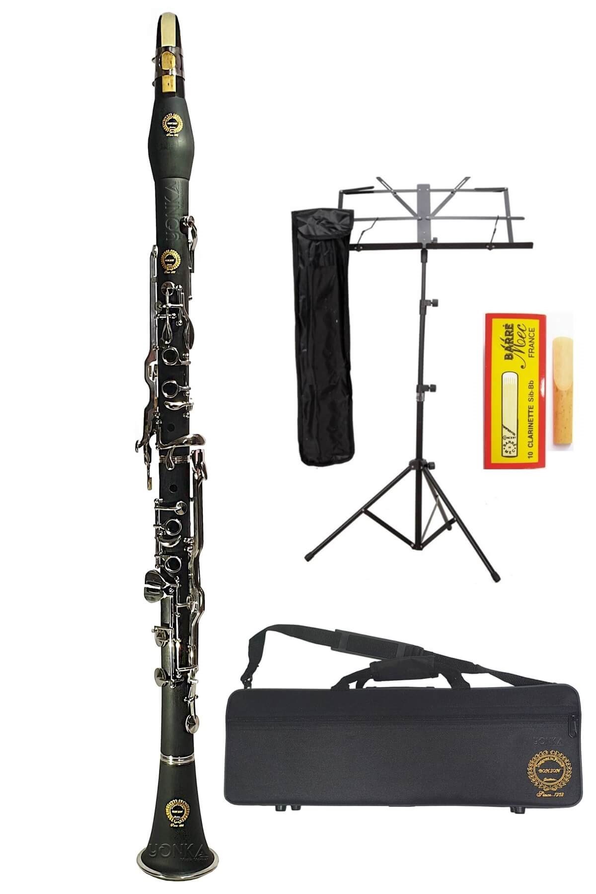 Midex BNS-4000 Pak Sol Klarnet 4 Yüzüklü Standlı Full Set